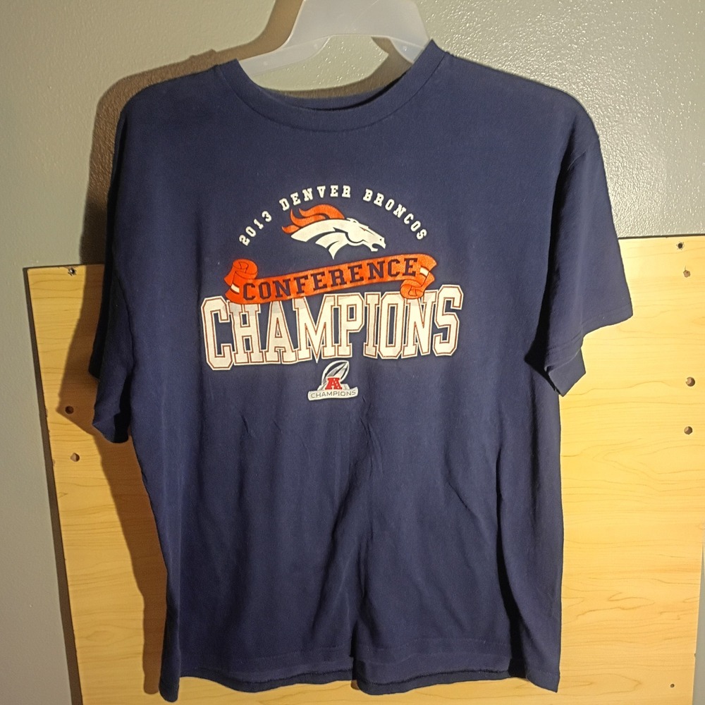 NFL Denver Broncos T-Shirt, Men XL Navy 2013 AFC Conference Champions Graphic
